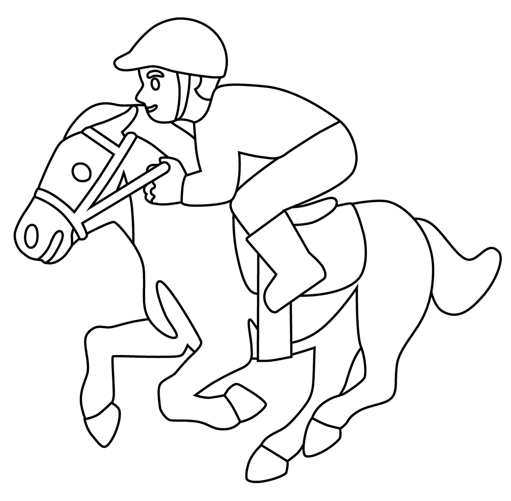 Desenho de Esportes Equestres para colorir e imprimir: número 6