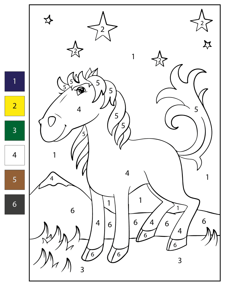 Desenho de Esportes Equestres para colorir e imprimir: número 9