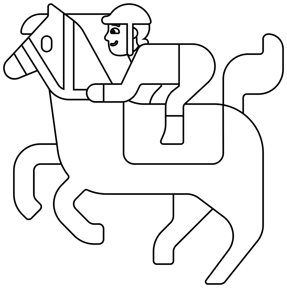 Desenho de Esportes Equestres para colorir e imprimir: número 11