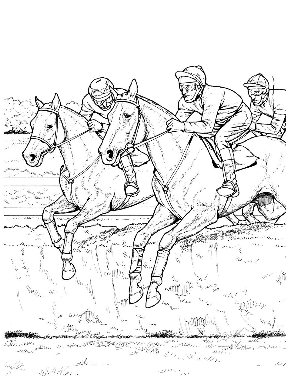 Desenho de Esportes Equestres para colorir e imprimir: número 15