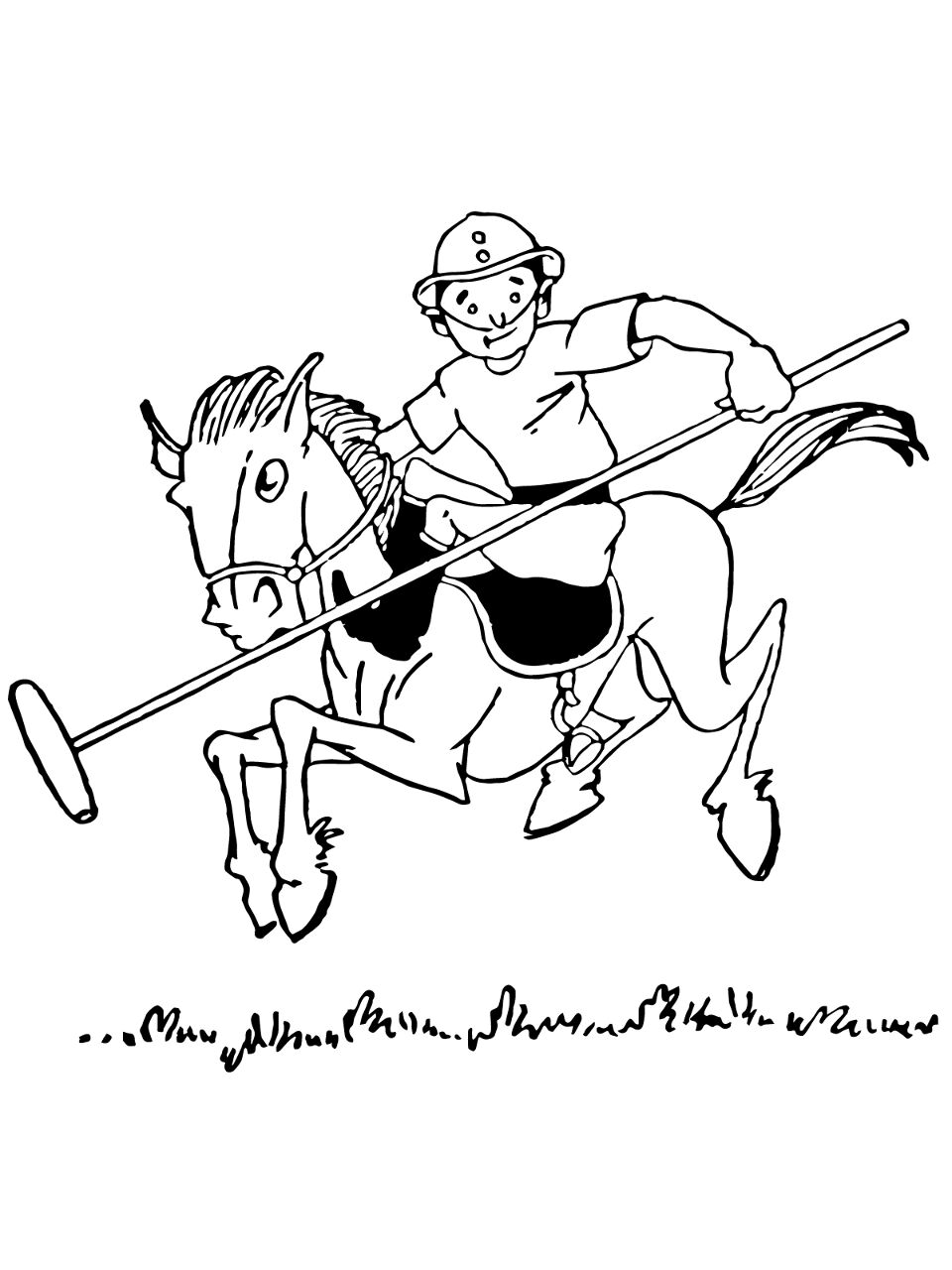 Desenho de Esportes Equestres para colorir e imprimir: número 24