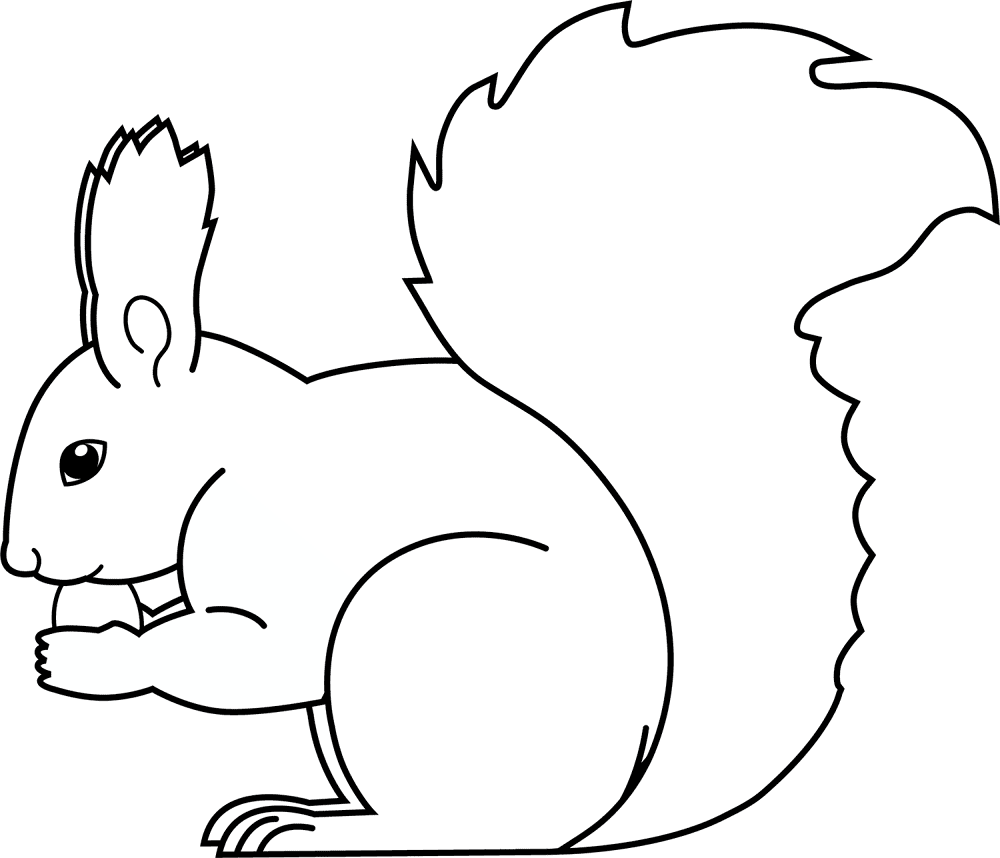 Desenho de Esquilos para colorir e imprimir: número 4