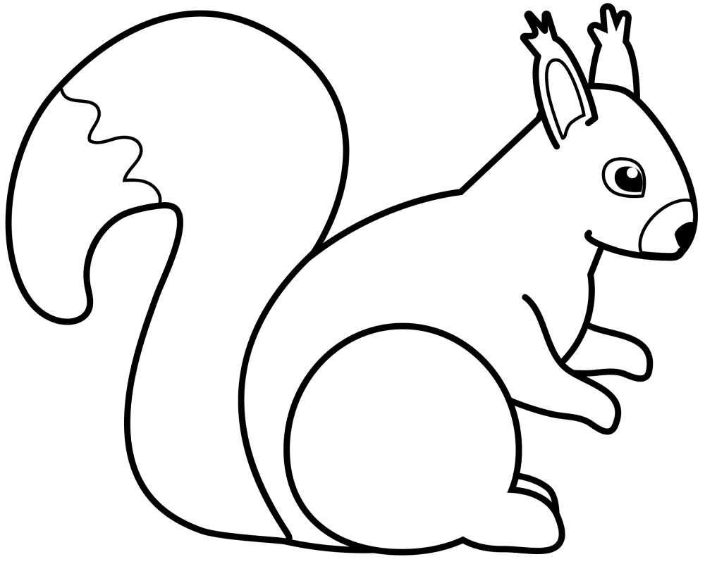 Desenho de Esquilos para colorir e imprimir: número 7
