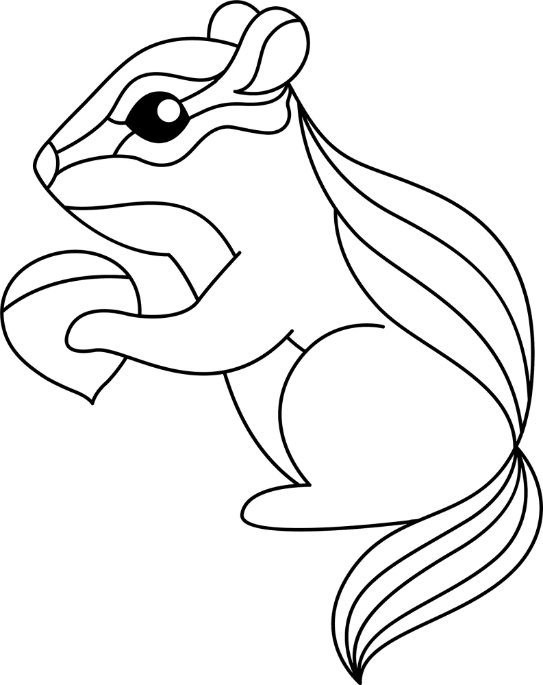 Desenho de Esquilos para colorir e imprimir: número 8