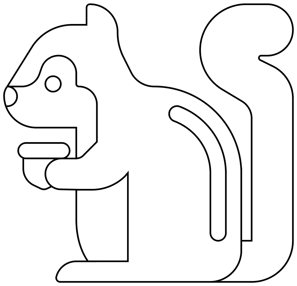 Desenho de Esquilos para colorir e imprimir: número 19