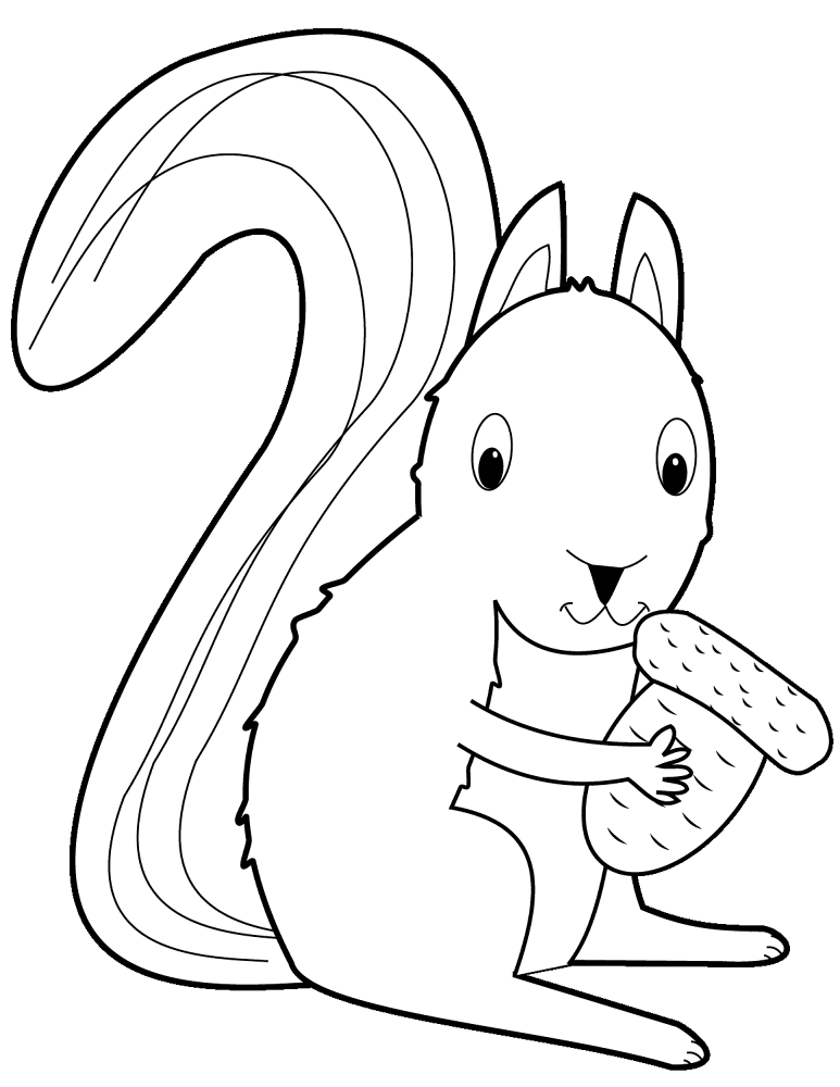 Desenho de Esquilos para colorir e imprimir: número 23