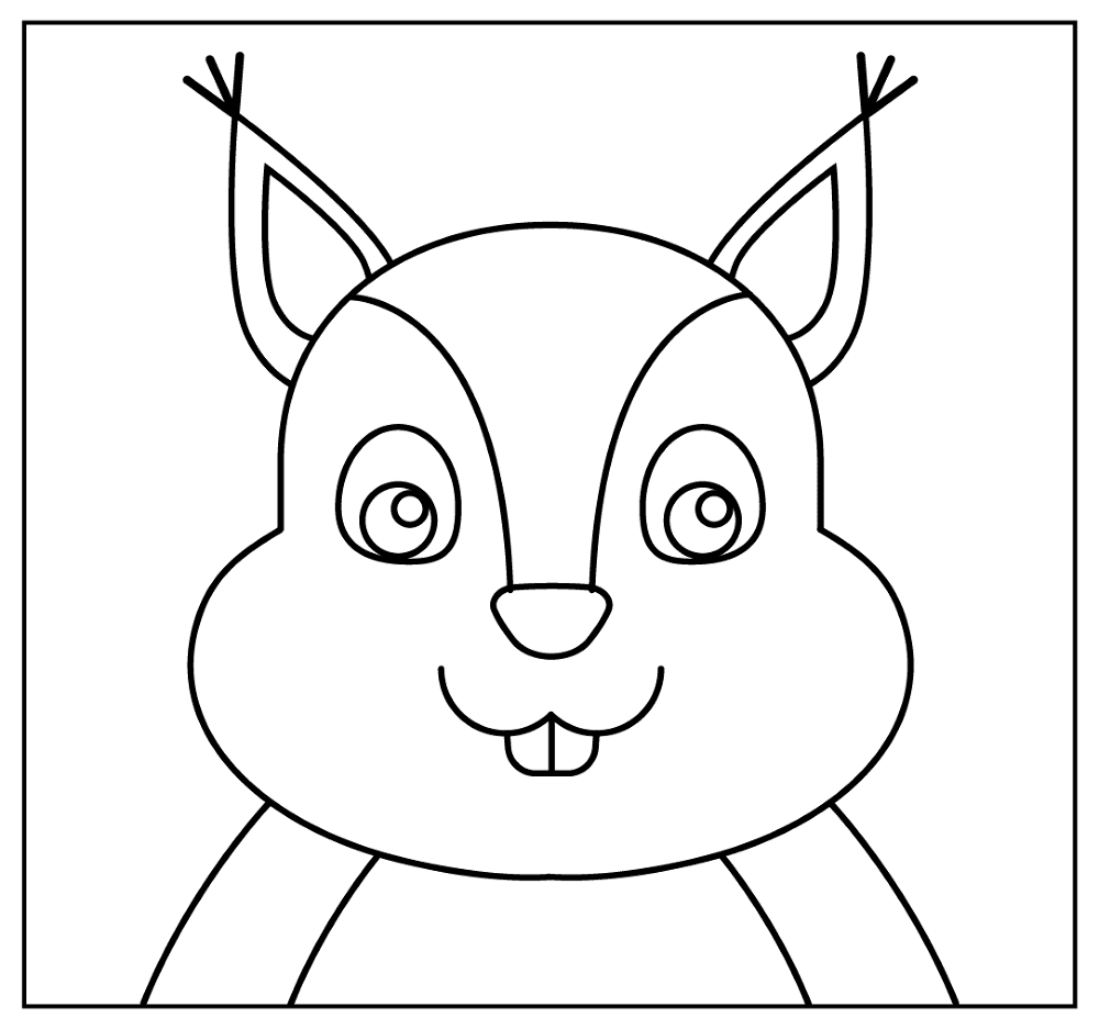 Desenho de Esquilos para colorir e imprimir: número 43