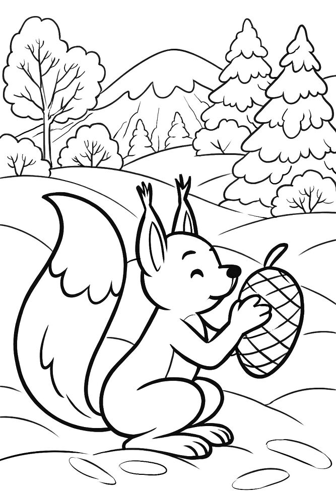 Desenho de Esquilos para colorir