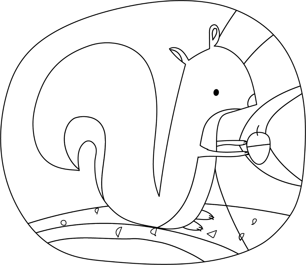 Desenho de Esquilos para colorir