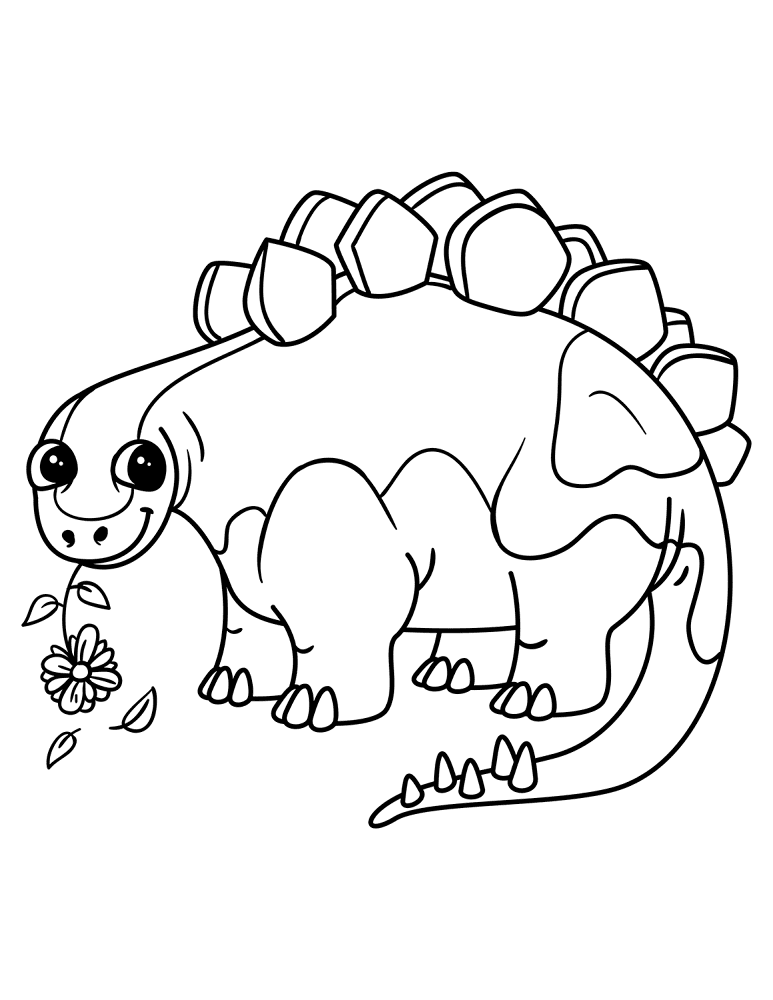 Desenho de Estegossauro para colorir e imprimir: número 4