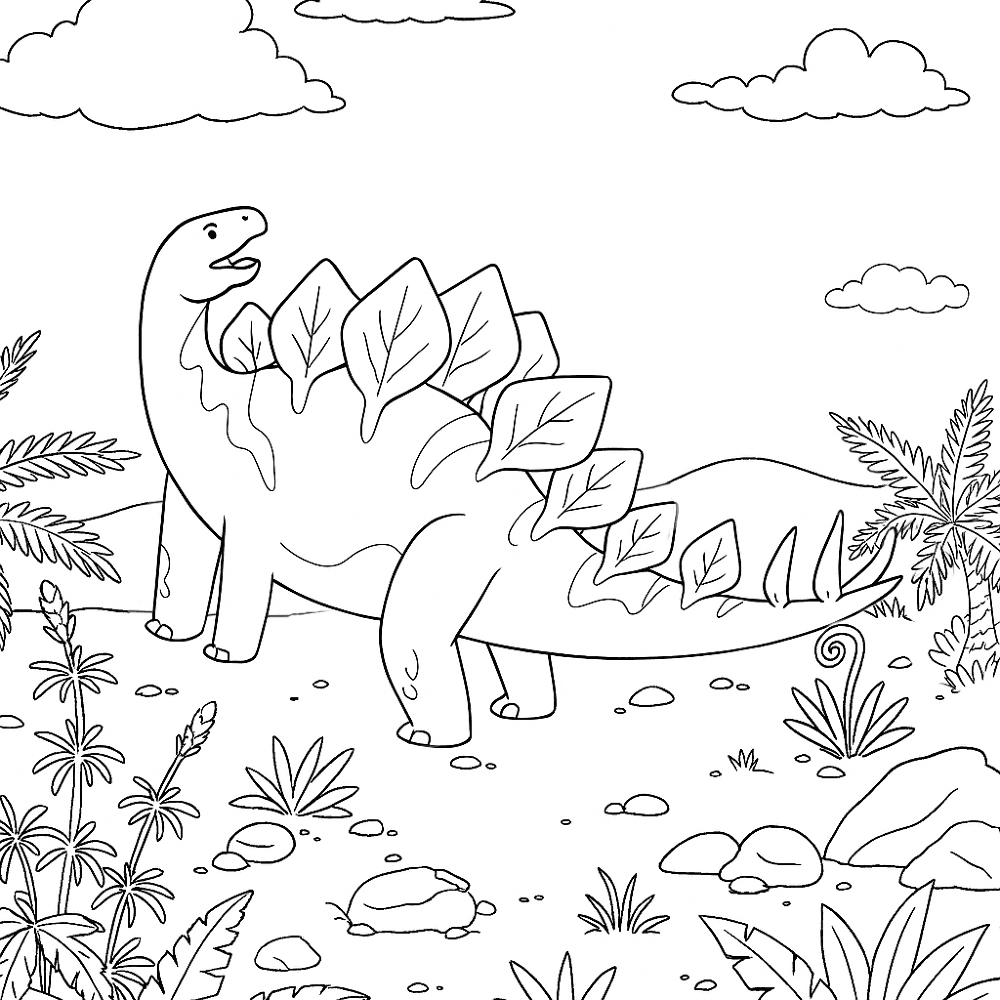 Desenho de Estegossauro para colorir