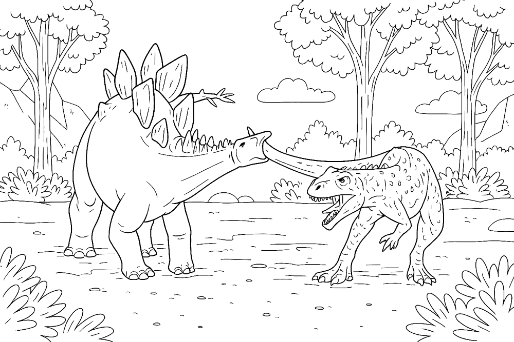 Desenho de Estegossauro para colorir