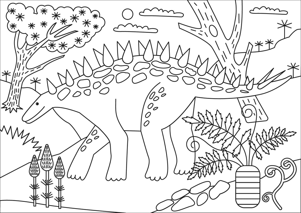 Desenho de Estegossauro para colorir