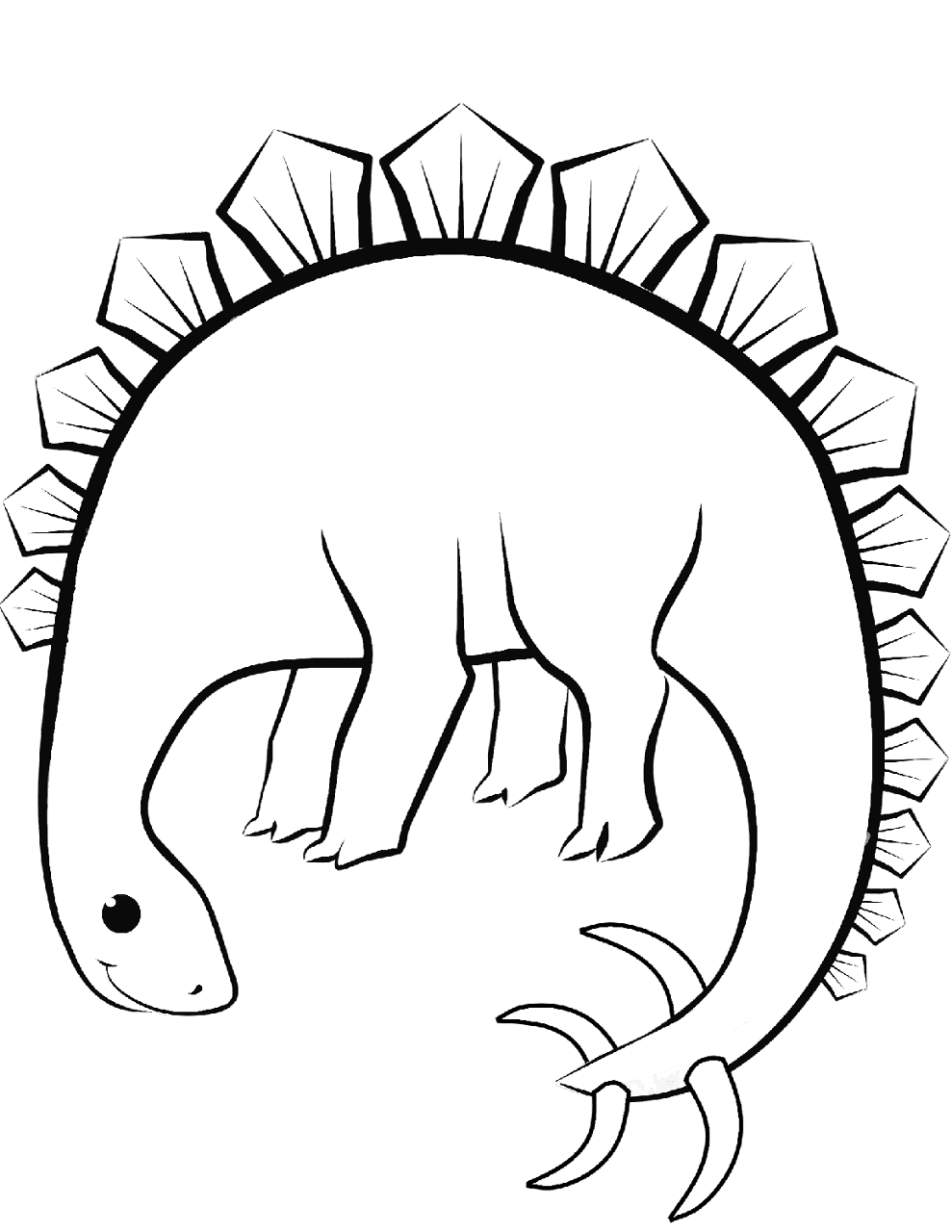 Desenho de Estegossauro para colorir e imprimir: número 14