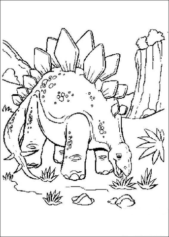 Desenho de Estegossauro para colorir e imprimir: número 15