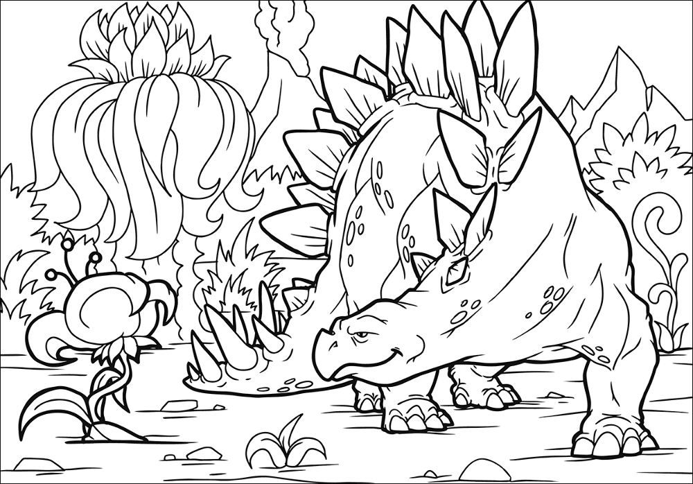 Desenho de Estegossauro para colorir e imprimir: número 21