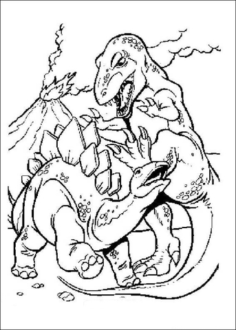 Desenho de Estegossauro para colorir e imprimir: número 32