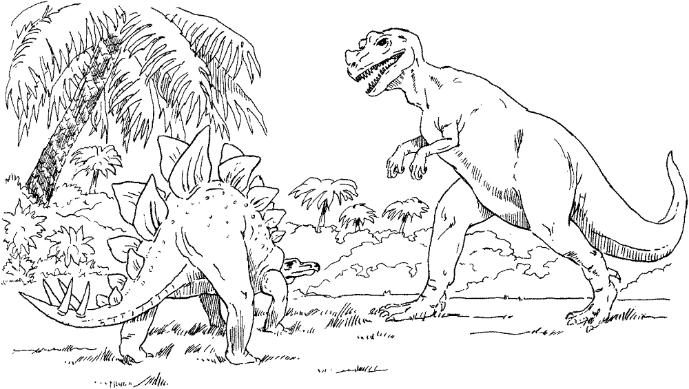 Desenho de Estegossauro para colorir e imprimir: número 33