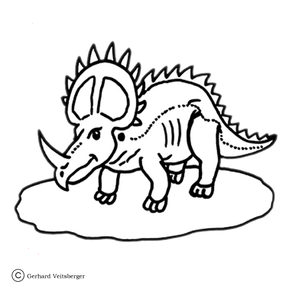 Desenho de Estiracossauro para colorir e imprimir: número 1