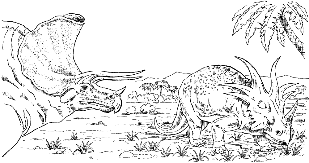 Desenho de Estiracossauro para colorir e imprimir: número 2