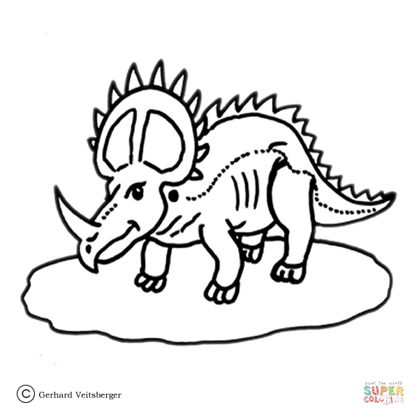 Desenho de Estiracossauro para colorir e imprimir: número 4