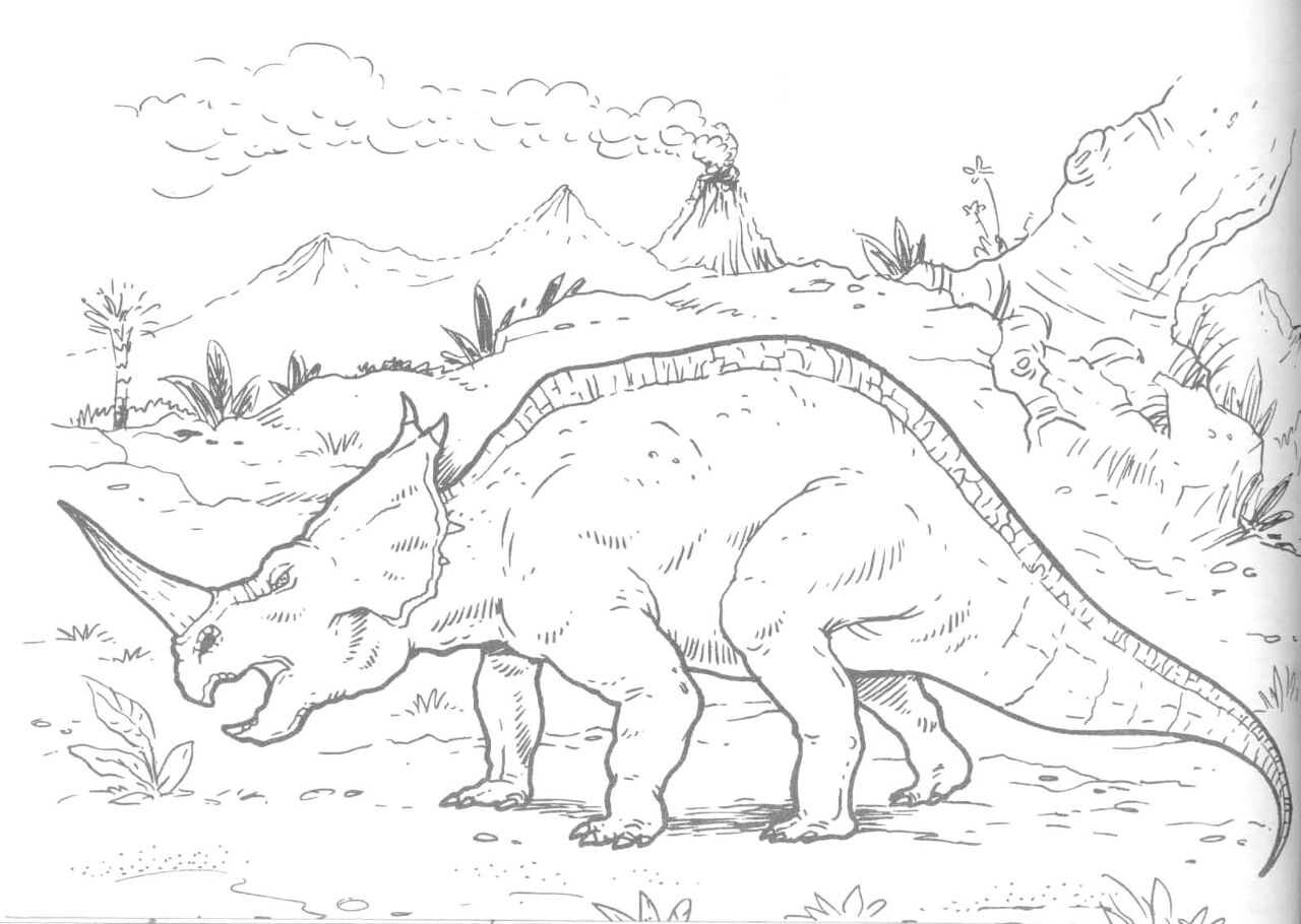 Desenho de Estiracossauro para colorir e imprimir: número 6