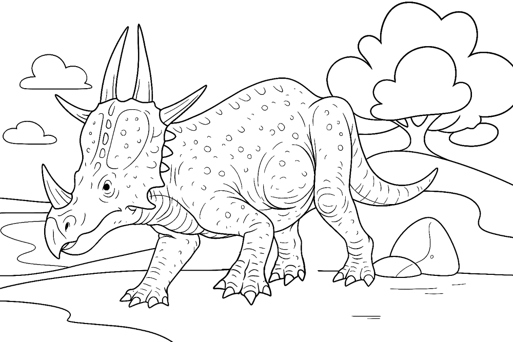 Desenho de Estiracossauro para colorir