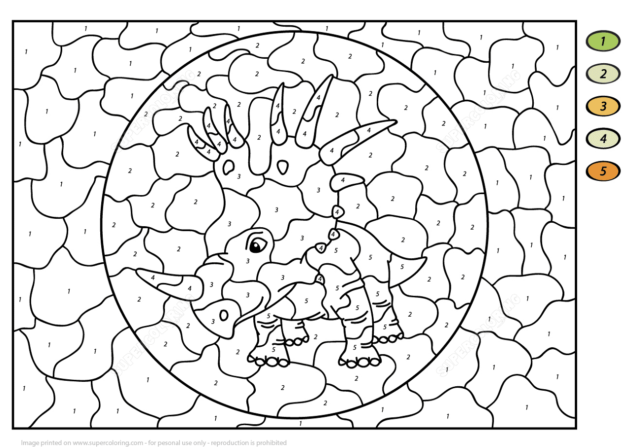 Desenho de Estiracossauro para colorir e imprimir: número 13