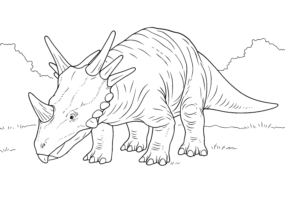 Desenho de Estiracossauro para colorir e imprimir: número 19
