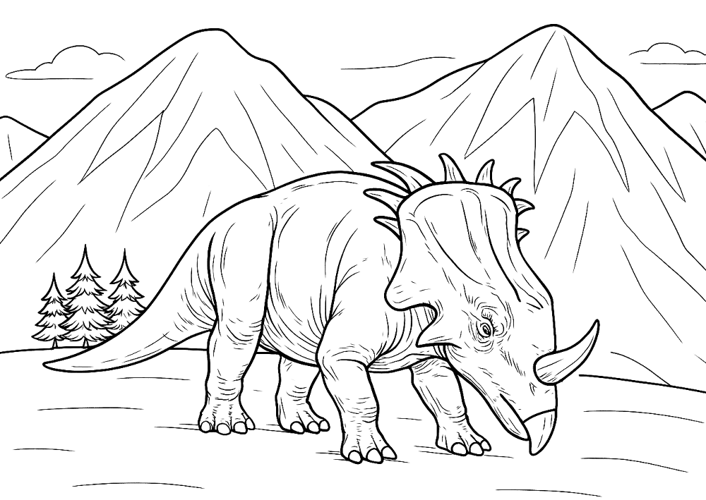 Desenho de Estiracossauro para colorir e imprimir: número 21