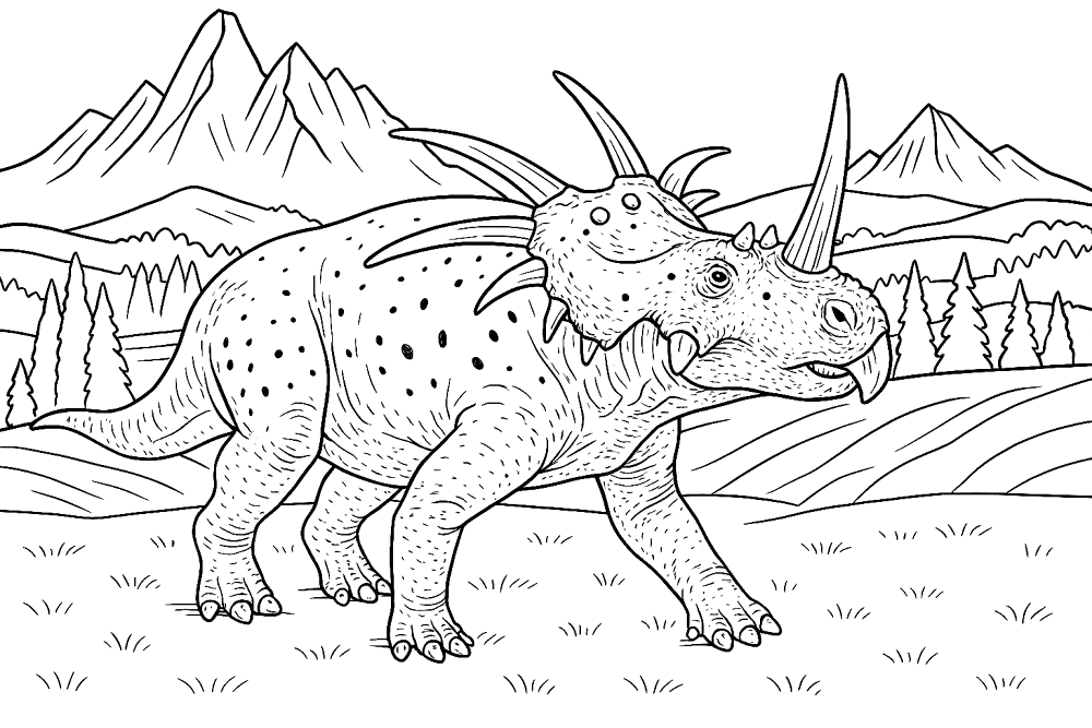 Desenho de Estiracossauro para colorir e imprimir: número 23