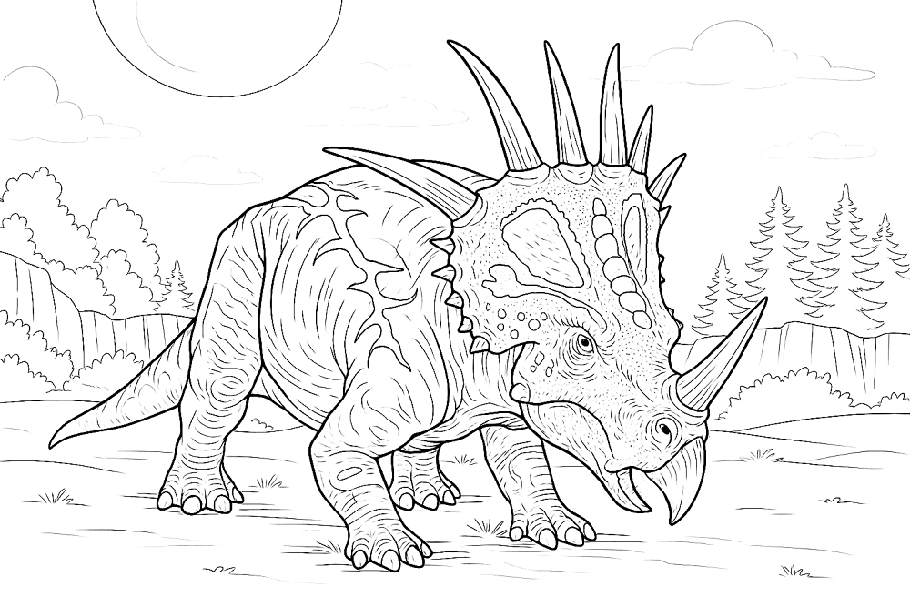Desenho de Estiracossauro para colorir e imprimir: número 25