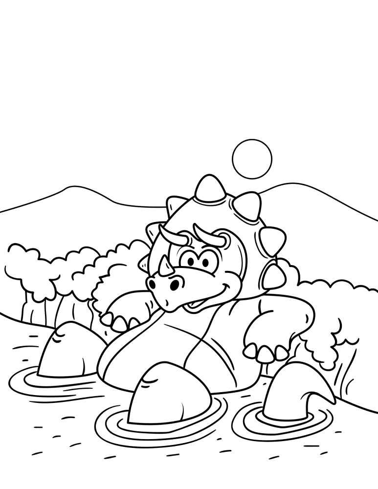 Desenho de Estiracossauro para colorir e imprimir: número 28