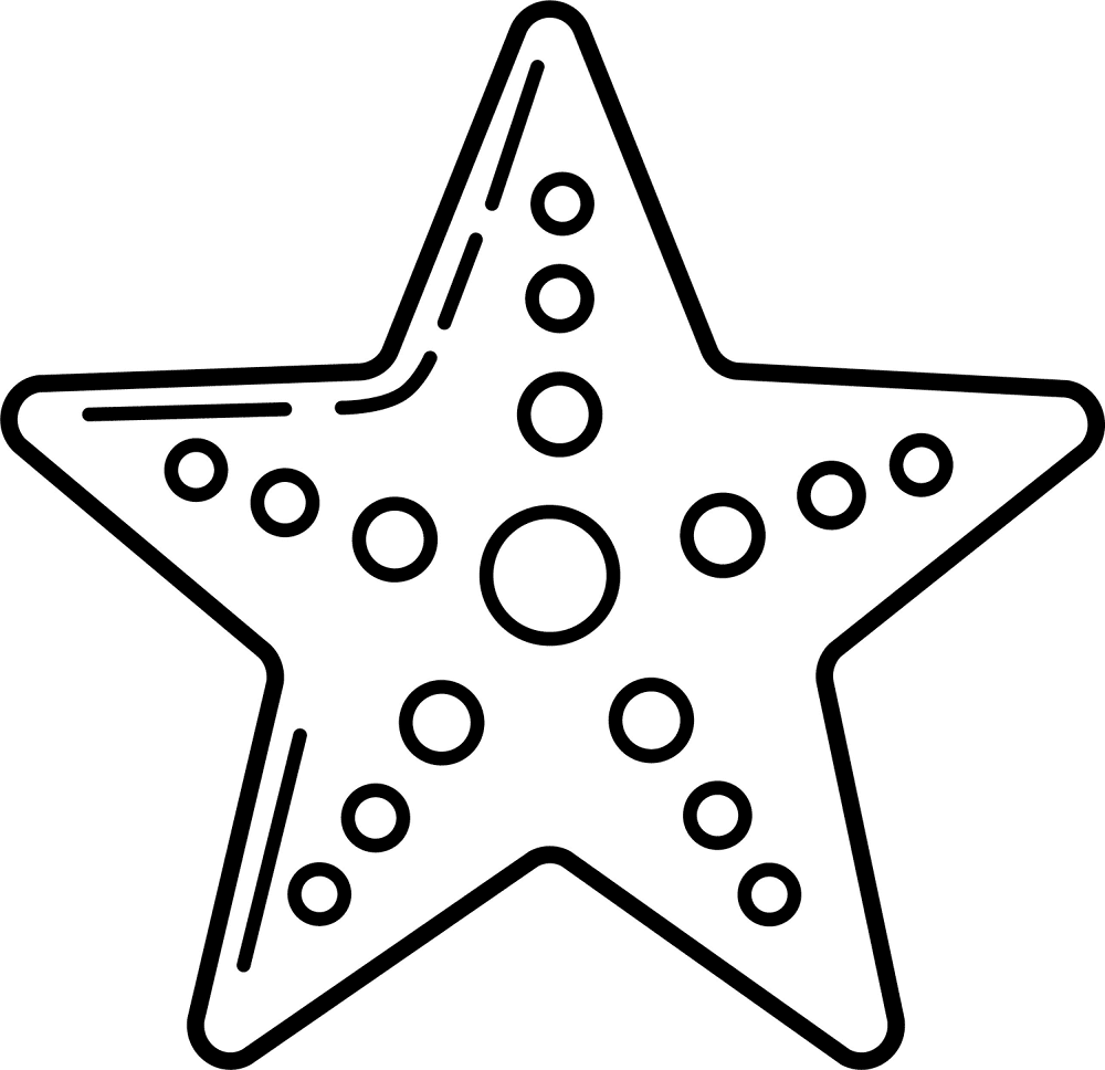 Desenho de Estrela Do Mar para colorir e imprimir: número 2