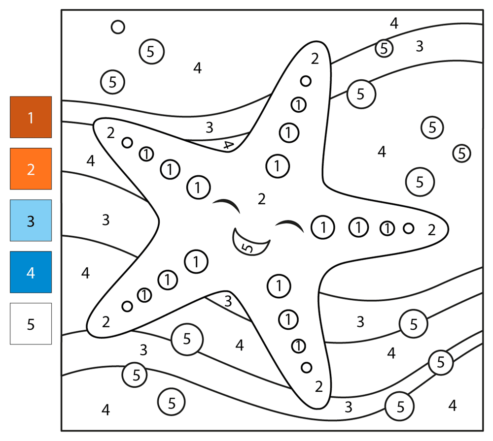 Desenho de Estrela Do Mar para colorir e imprimir: número 8