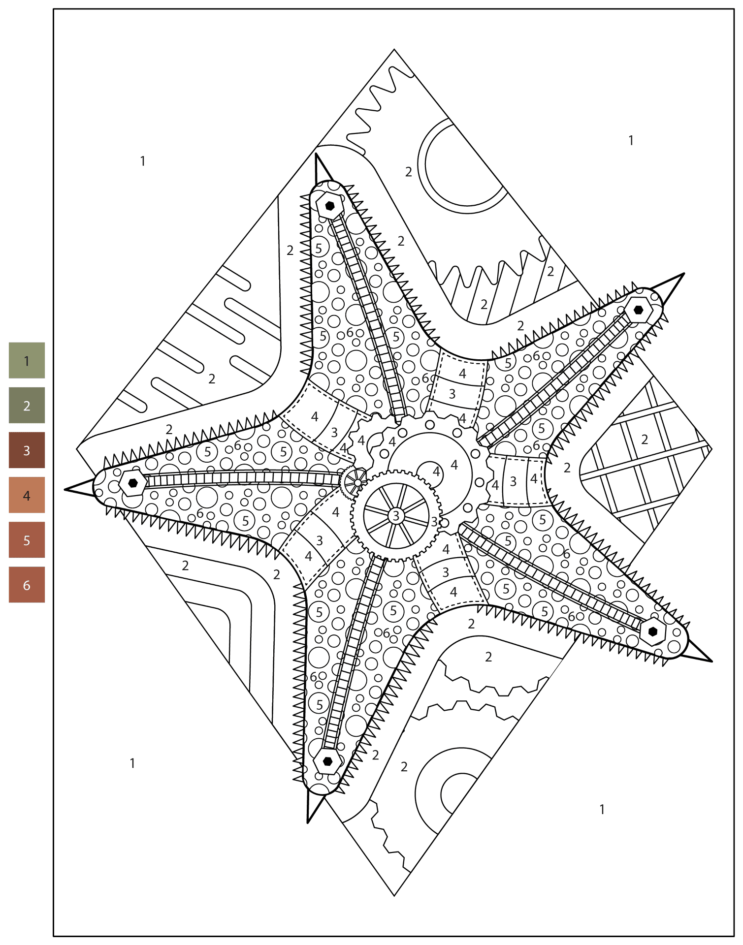Desenho de Estrela Do Mar para colorir e imprimir: número 10