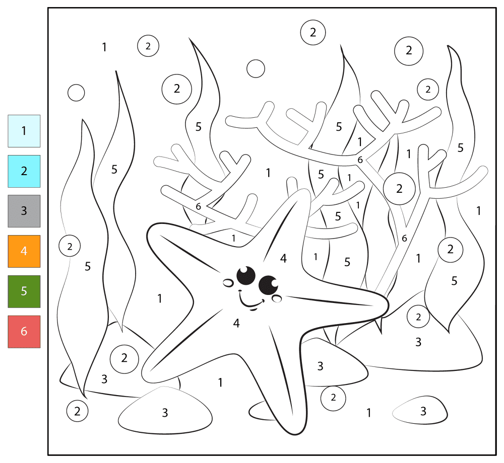 Desenho de Estrela Do Mar para colorir e imprimir: número 15