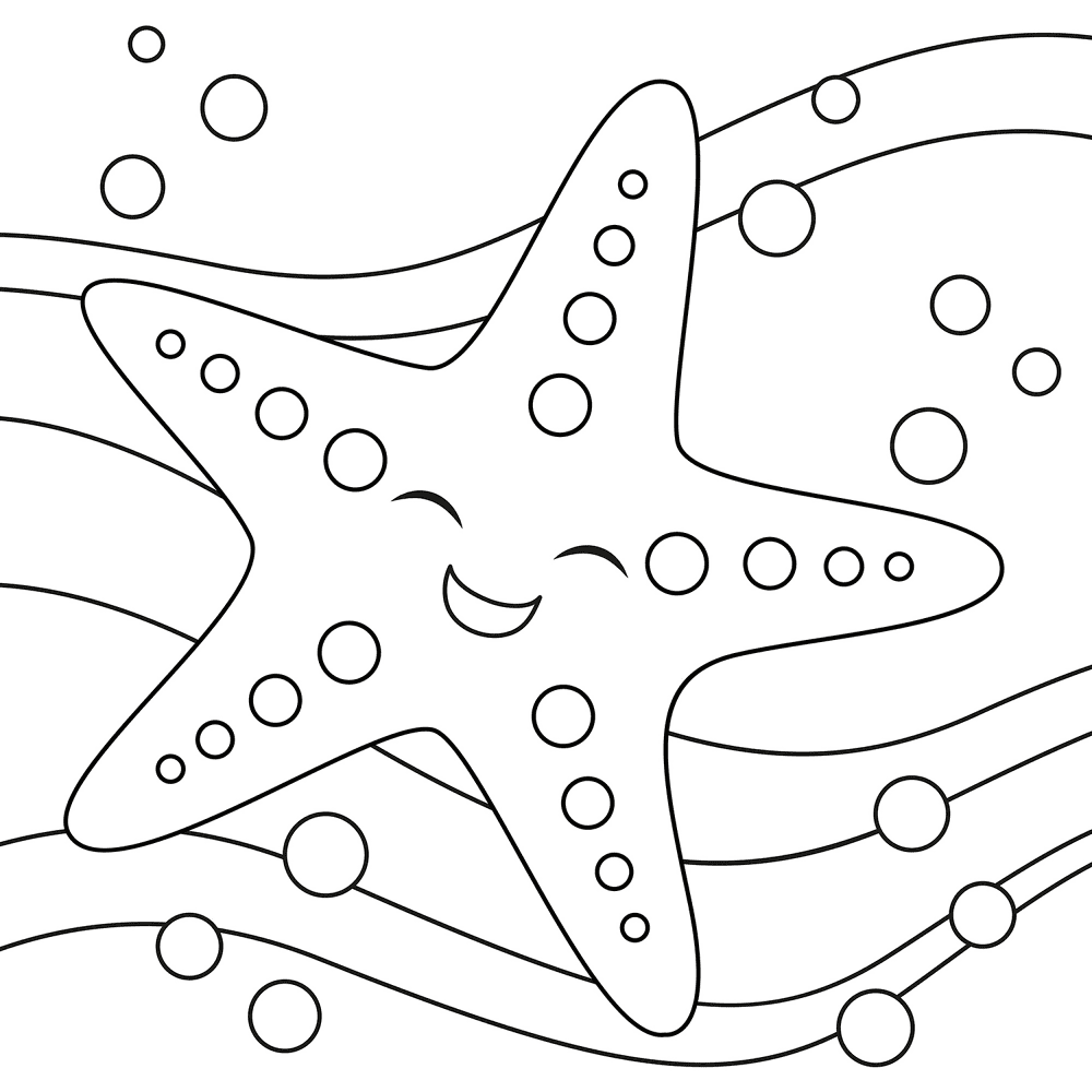 Desenho de Estrela Do Mar para colorir e imprimir: número 16