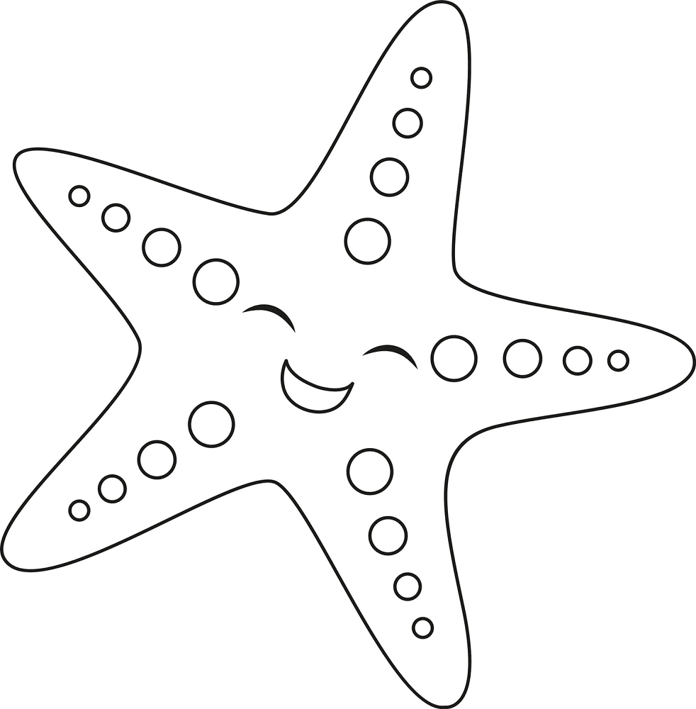 Desenho de Estrela Do Mar para colorir e imprimir: número 34