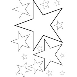 Desenho de Estrelas para colorir e imprimir: número 1
