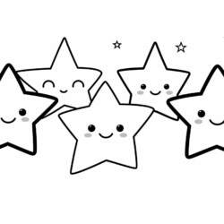 Desenho de Estrelas para colorir e imprimir: número 2