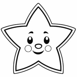 Desenho de Estrelas para colorir e imprimir: número 4