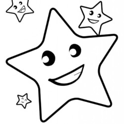 Desenho de Estrelas para colorir e imprimir: número 5