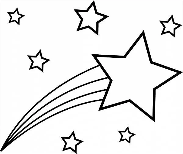 Desenho de Estrelas para colorir e imprimir: número 6