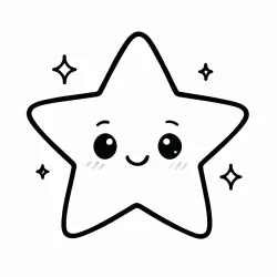 Desenho de Estrelas para colorir e imprimir: número 14