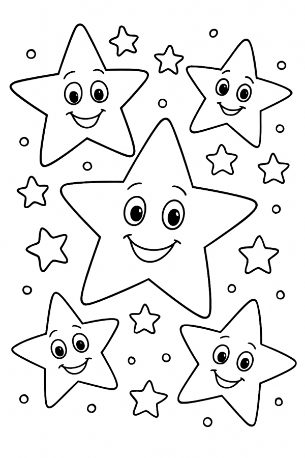 Desenho de Estrelas para colorir e imprimir: número 16