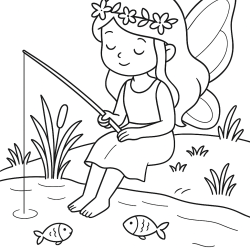 Desenho de Fadas para colorir e imprimir: número 3