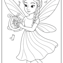 Desenho de Fadas para colorir e imprimir: número 7