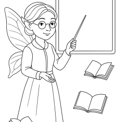 Desenho de Fadas para colorir e imprimir: número 8