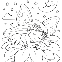Desenho de Fadas para colorir e imprimir: número 10